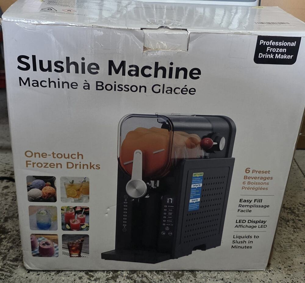 Slushie Machine Frozen Drink Maker No Ice 6 Presets LED Auto Clean Black